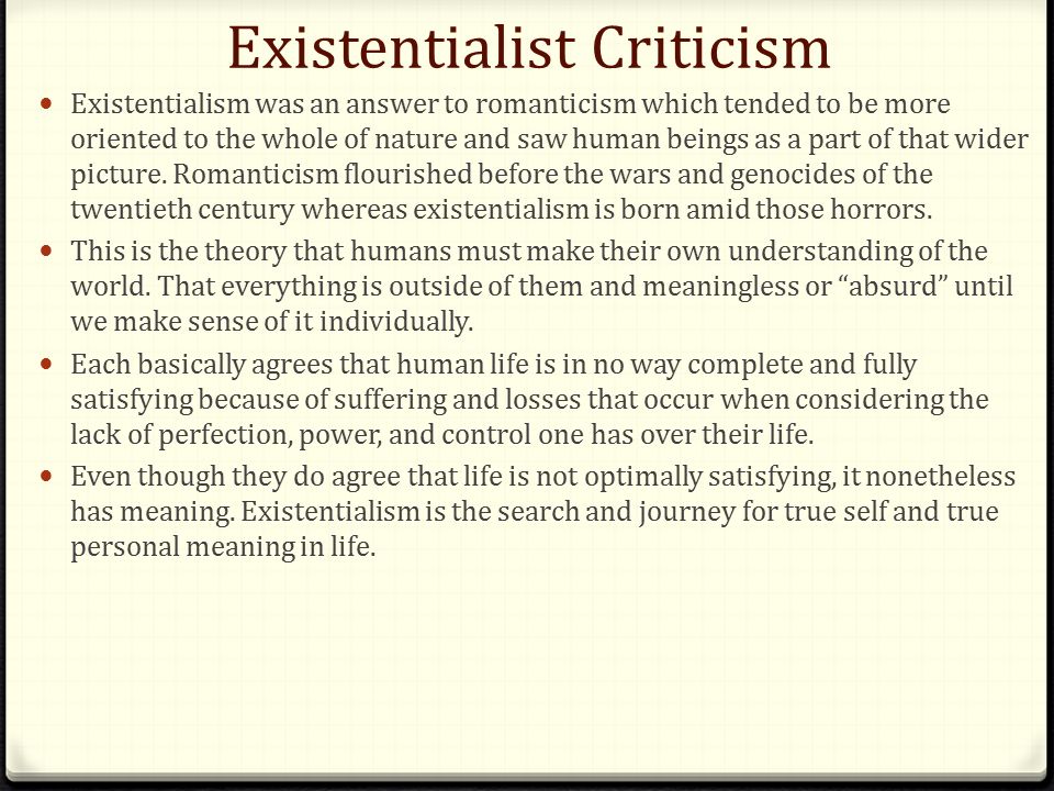 Existentialism: Does Life Have Meaning? Essay